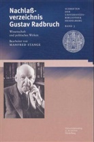 Manfred Stange - Nachlaßverzeichnis Gustav Radbruch (1878-1949)