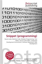 Susan F Marseken, Susan F. Marseken, Lambert M. Surhone, Miria T Timpledon, Miriam T. Timpledon - Snippet (programming)