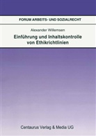Alexander Willemsen - Einf&uuml;hrung und Inhaltskontrolle von Ethikrichtlinien