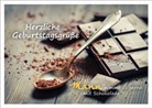 Herzliche Geburtstagsgrüße - Mann nimmt es gerne mit Schokolade