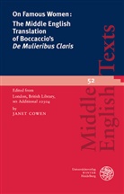 Jane Cowen, Janet Cowen - On Famous Women: The Middle English Translation of Boccaccio's 'De Mulieribus Claris'