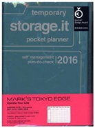 MARK'S Taschenkalender A6 vertikal, Stor.it, Metallic blue 2015/2016