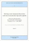 Christia Schmitt, Christian Schmitt, Barbara Wotjak - Beiträge zum romanisch-deutschen und innerromanischen Sprachvergleich