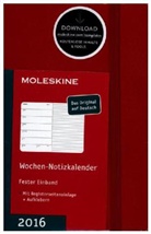 Moleskine Wochennotizkalender P/A6, Hard Cover, Rot 2016