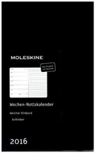 Moleskine Wochennotizkalender, L/A5, Soft Cover, Schwarz 2016