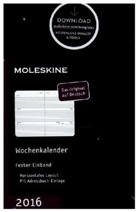 Moleskine Wochennotizkalender, P/A6, Horizontal, Hard Cover, Schwarz 2016