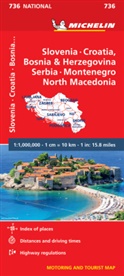 Slovenia, Croatia, Bosnia - Michelin National Map 736