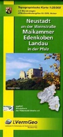 Topographische Karte Rheinland-Pfalz Neustadt an der Weinstraße, Maikammer, Edenkoben, Landau in der Pfalz
