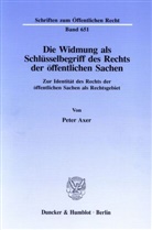 Peter Axer - Die Widmung als Schlüsselbegriff des Rechts der öffentlichen Sachen.
