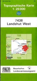Topographische Karte Bayern Landshut West
