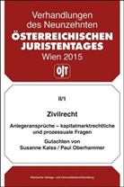 Susanne Kalss, Paul Oberhammer - Zivilrecht Anlegeransprüche - kapitalmarktrechtliche und prozessuale Fragen - Gutachten