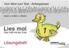 Jan Debbrecht, Pete Wachendorf, Peter Wachendorf - Lies mal! - 1: Das Heft mit der Ente, Lösungsheft