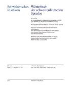 Schwabe Verlag - Schweizerisches Idiotikon, Band XVII, Heft 223