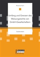 Roland Karl - Umfang und Grenzen des Weisungsrechts von GmbH-Gesellschaftern