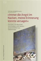 Stefa Sienerth, Stefan Sienerth - "Immer die Angst im Nacken, meine Erinnerung könnte versagen"