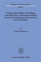 Gerhard Bollmann - Verfassungsrechtliche Grundlagen und allgemeine verfassungsrechtliche Grenzen des Selbstorganisationsrechts des Bundestages.