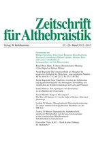Ud Rüterswörden, Udo Rüterswörden - Zeitschrift für Althebraistik, 25.-28. Band 2012-2015