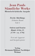 Jean Paul, Jean Paul, Pfotenhauer, Pfotenhauer, Helmut Pfotenhauer, Birgi Sick... - Sämtliche Werke - Bd. 10, Teil 1: Jean Pauls Sämtliche Werke. Historisch-kritische Ausgabe; .. Tl.-Bd.1