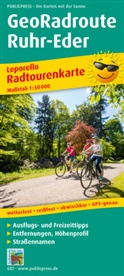 Publicpres Verlag, Publicpress Verlag - PublicPress Leporello Radtourenkarte GeoRadroute Ruhr-Eder