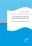 Annika Backs - Die EEG-Novelle 2014 aus wirtschaftstheoretischer Sicht: Das Problem der Direktvermarktung
