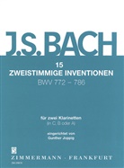 Johann Sebastian Bach, Gunther Joppig - 15 zweistimmige Inventionen BWV 772-786 für zwei Klarinetten
