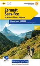 Hallwag Kümmerly+Frey AG, Hallwa Kümmerly+Frey AG, Hallwag Kümmerly+Frey AG - Zermatt Saas-Fee  1:60 000