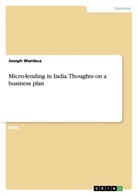 Joseph Wambua - Micro-lending in India. Thoughts on a business plan