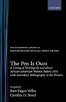 Jean Fagan Yellin, Jean Fagan (Pace University) Bond Yellin, Jean Fagan Bond Yellin, Cynthia D. Bond, Bond Cynthia D., Jean Fagan Yellin... - Pen Is Ours