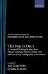 Jean Fagan Yellin, Jean Fagan (Pace University) Bond Yellin, Jean Fagan Bond Yellin, Cynthia D. Bond, Jean Fagan Yellin, Jean Fagan (Pace University) Yellin - Pen Is Ours