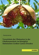 Anonym, Anonymou, Anonymous - Verzeichnis der Obstsorten in der Obstbaumschule im Königlich Sächsischen Großen Garten Dresden