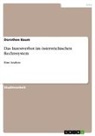 Dorothee Baum - Das Inzestverbot im österreichischen Rechtssystem