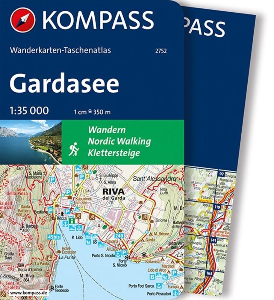 KOMPASS-Karte GmbH, KOMPASS-Karten GmbH,  KOMPASS-Karten GmbH - KOMPASS Wanderkarten-Taschenatlas Gardasee 1:35.000 - Outdoor-Karten in kompakter Buchform