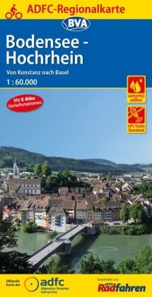 Allgemeiner Deutscher Fahrrad-Club e.V. (ADFC),  BIEL,  BVA Bielefelder Verlag GmbH & Co. KG, Allgemeine Deutscher Fahrrad-Club e V (ADFC, Allgemeiner Deutscher Fahrrad-Club e V (ADFC - ADFC-Regionalkarte Bodensee-Hochrhein, 1:60.000, mit Tagestourenvorschlägen, reiß- und wetterfest, E-Bike-geeignet, GPS-Tracks Download - von Konstanz nach Basel