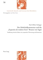 Ruth Affolter-Nydegger, Önnerfors, Alf Önnerfors, Peter Stotz - Der Hoheliedkommentar und die "Expositio de muliere forte" Brunos von Segni
