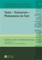 Zofia Berdychowska, Joanna Janicka, Agnieszka Vogelgesang-Doncer, Agnieszka Vogelsang-Doncer - Texte - Textsorten - Phänomene im Text