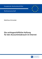Matthias Schneider - Die rechtsgeschäftliche Haftung für den Accountmissbrauch im Internet