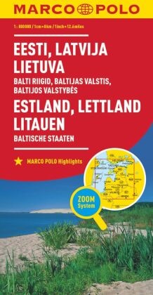 Estland, Lettland, Litauen Baltische Staaten 1:800 000