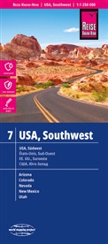 Reise Know-How Verlag Peter Rump, Reise Know-How Verlag - Reise Know-How Landkarte USA 07 Südwest / USA, Southwest (1:1.250.000) : Arizona, Colorado, Nevada, Utah, New Mexico. USA Souhwest / Etats-Unis, sud-ouest / EE.UU, suroeste