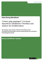 Hans-Georg Wendland - "Gehen, ging, gegangen" von Jenny Erpenbeck. Inhaltlicher Überblick und Analyse der Erzählstruktur