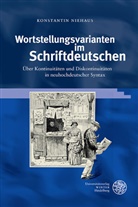 Konstantin Niehaus - Wortstellungsvarianten im Schriftdeutschen