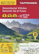 Athesi Tappeiner Verlag - 3D-Wanderkarte Villnöß und Umgebung. Cartina escursionistica 3D Val di Funes e dintorni