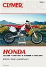 Clymer Staff, Haynes Publishing, Penton, Steve Amos, David Harter - Honda CR250R (1988-1991) & CR500R (1988-2001) Motorcycle Service Repair Manual