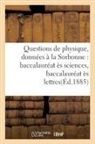 G Masson, G. Masson, G. Masson - Questions de physique, donnees a