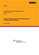 Anonym, Anonymous - Analyse eines Business-to-Business-Mailings mit Verbesserungsvorschlägen