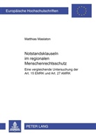 Matthias Maslaton - Notstandsklauseln im regionalen Menschenrechtsschutz