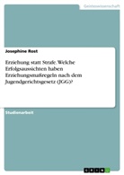 Josephine Rost - Erziehung statt Strafe. Welche Erfolgsaussichten haben Erziehungsmaßregeln nach dem Jugendgerichtsgesetz (JGG)?