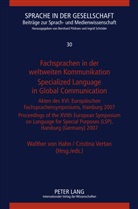 Walter von Hahn, Walther von Hahn, Cristina Vertan, Walter von Hahn, Walther von Hahn - Fachsprachen in der weltweiten Kommunikation / Specialized Language in Global Communication
