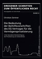 Christian Zentner, Jochen Rozek - Die Bedeutung der Beihilfevorschriften des EG-Vertrages für die Vermögensprivatisierung
