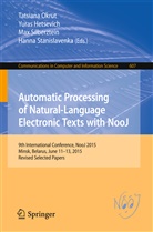 Yura Hetsevich, Yuras Hetsevich, Tatsiana Okrut, Max Silberztein, Max Silberztein et al, Hanna Stanislavenka - Automatic Processing of Natural-Language Electronic Texts with NooJ