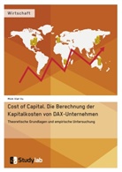 Minh Viet Vu, Minh Viet Vu - Cost of Capital. Die Berechnung der Kapitalkosten von DAX-Unternehmen